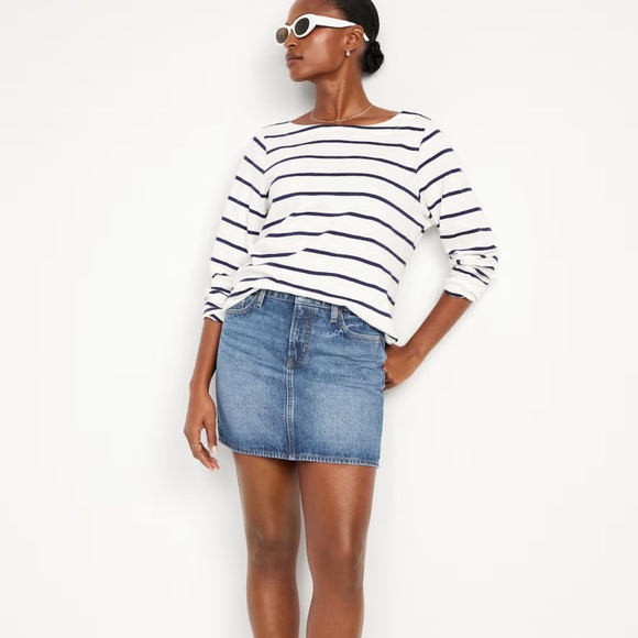 NWT OLD NAVY Mid-Rise OG Jean Mini  SKIRT  Color: Medium Wash - Picture 4 of 9